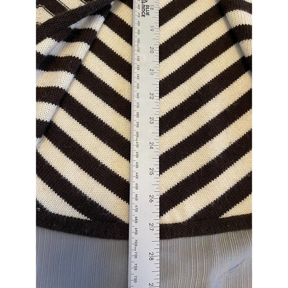 Alfred Dunner Chevron Open Cardigan Beige And Brown Size Small - Picture 7 of 8